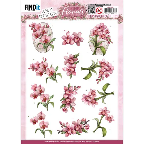Pink Florals Die-Cuts Orchids
